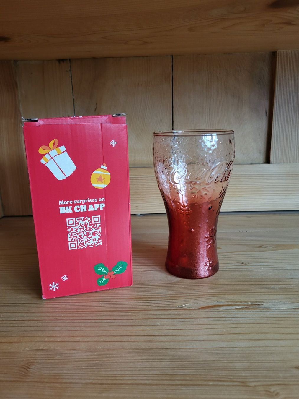 Coca-Cola Bicchieri: Coca-Cola Glas, Winter Edition, Burger King. – Nuovo e nell'imballaggio originale da Langenthal venduto da baesa 1