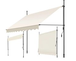 Klemmmarkise beige 250 x 180 cm mit Handkurbel, UV-beständi