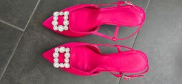 Tamaris Slingpumps pink mit Steinen Grösse 39 gebraucht