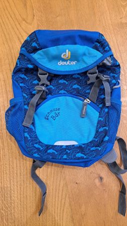 Deuter Kinderrucksack (blau, Delfinmotiv)