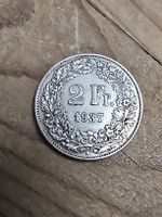 2 Fr.  stehende Helvetia 1937 guter Zustand Münze Silber 835