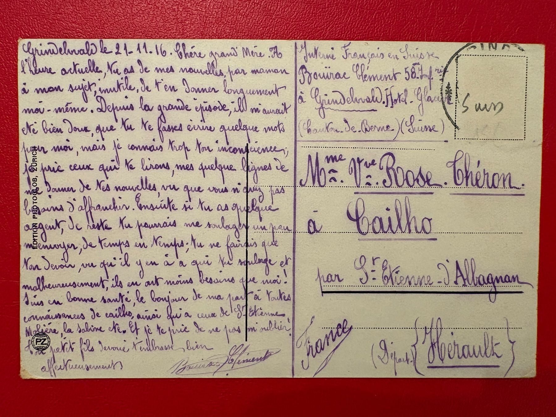 Cartoline postali: 1916 / Wengernalp - Station mit Eiger u. Mönch – Usato da St-Légier-La Chiésaz venduto da Theo005 1