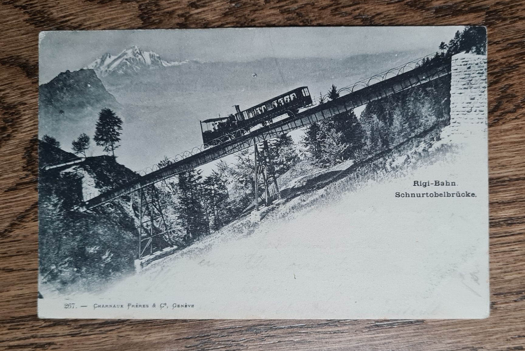 Cartoline postali: Rigibahn, Schnurtobelbrücke, Vitznau 1903 – Usato da Ebikon venduto da Donar50