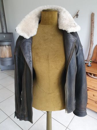 Lederjacke, olivgrün, Grösse L