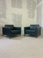 Sessel Domino SITS Schwarz Leder Metallbeine 2x Relaxsessel