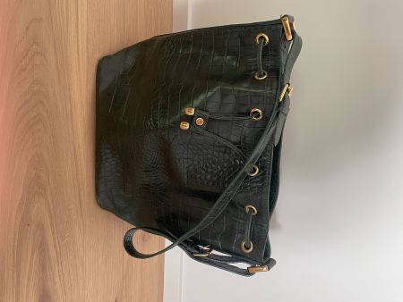 Echtleder Schultertasche dunkelgrün