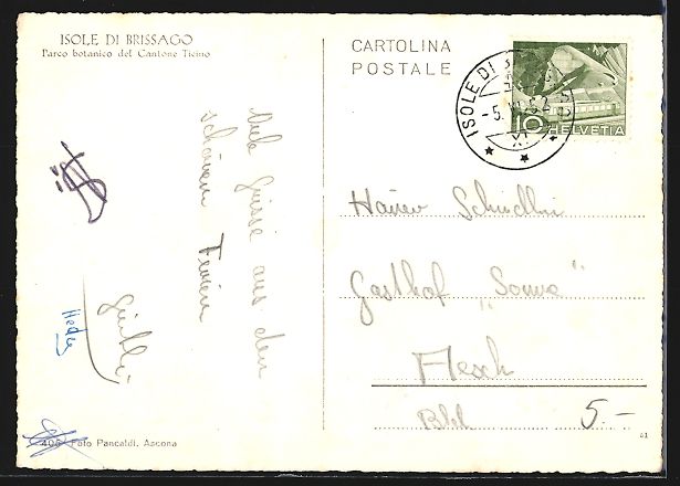 Cartoline postali: Isole di Brissago, Parco botanico del Ca – Usato da Berlin venduto da bartko-reher 1