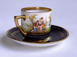 Wien Austria*kobaltblaue Porzellantasse & Untertasse*****