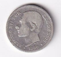 Spanien 50 cent 1880 ss+