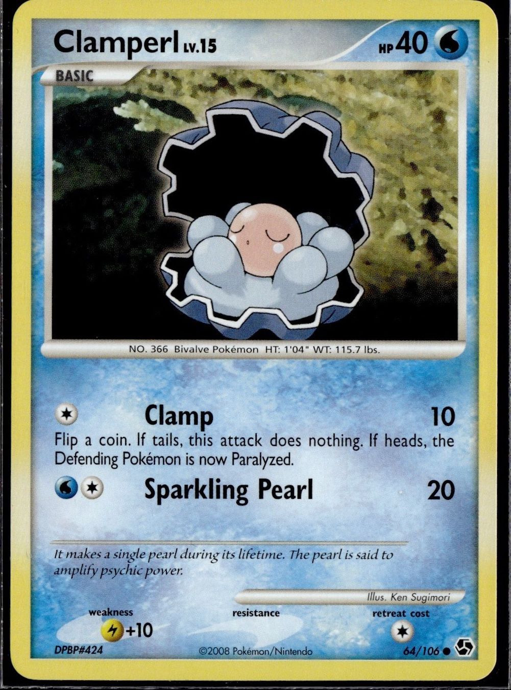 Pokémon Carte collezionabili: Clamperl 64/106 Great Encounters Pokemon – Usato da Zürich venduto da pokemon_cards