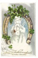 Neujahr - Jahreswechsel - beste Wünsche - Schneemann - 1936