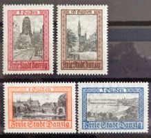 DANZIG 1924/25: 4 Gulden-Werte, *