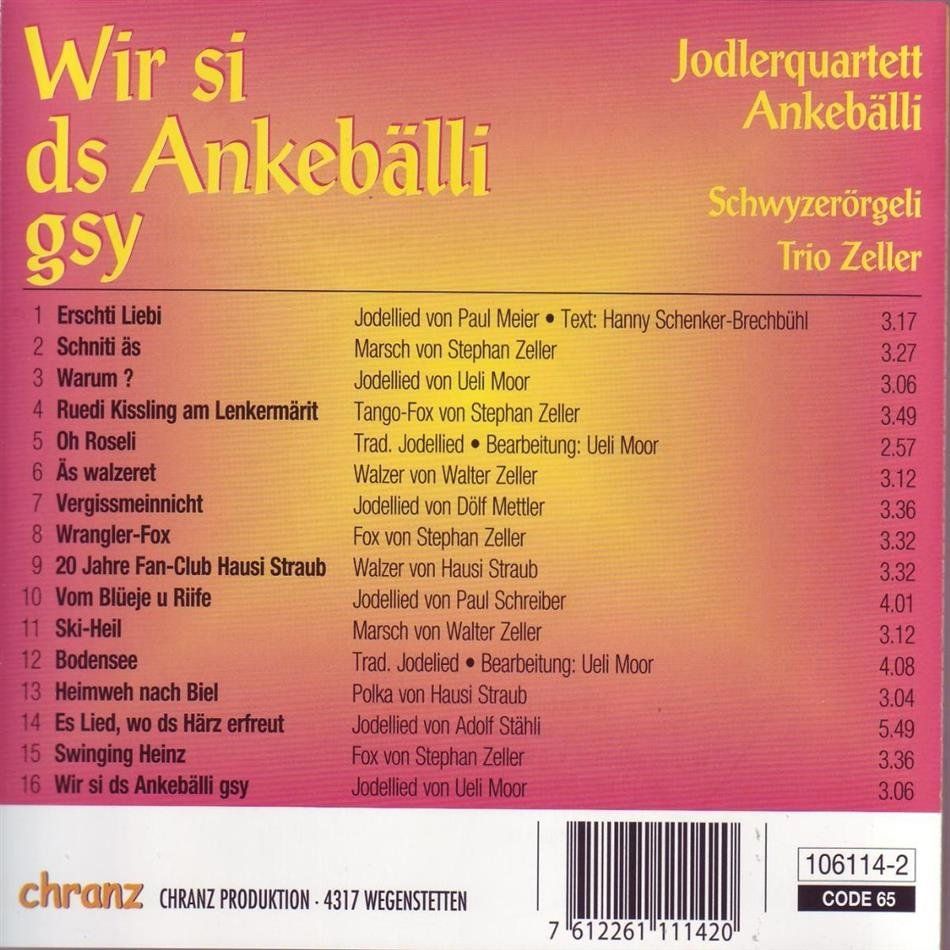 CDs: Ankebälli Jodlerquartett: Wir Si Ds Ankebälli Gsy – D'occasion à Brittnau par Zibu 1