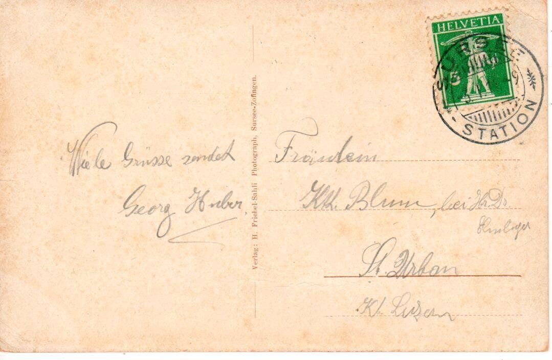 Cartoline postali: Sursee 1914 – Usato da Wolhusen venduto da Curver9 1