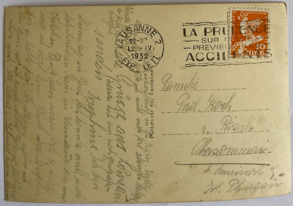 LAUSANNE St. Laurent Vue depuis la Tour Belair 1932 Kaufen auf