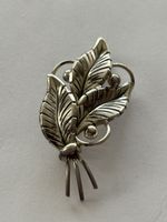 Blatt Brosche, Vintage Silberschmuck für den Herbst!