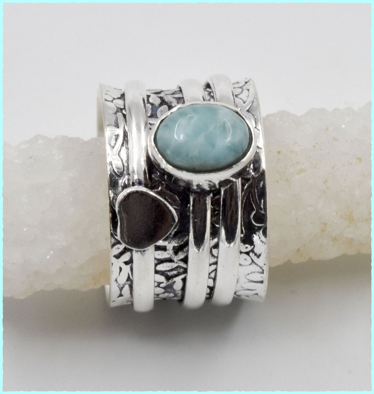 Ringe: LARIMAR, Larimar Spinning Ring 925 Silber – Neu und originalverpackt aus Oberglatt ZH von Goldfee1 1