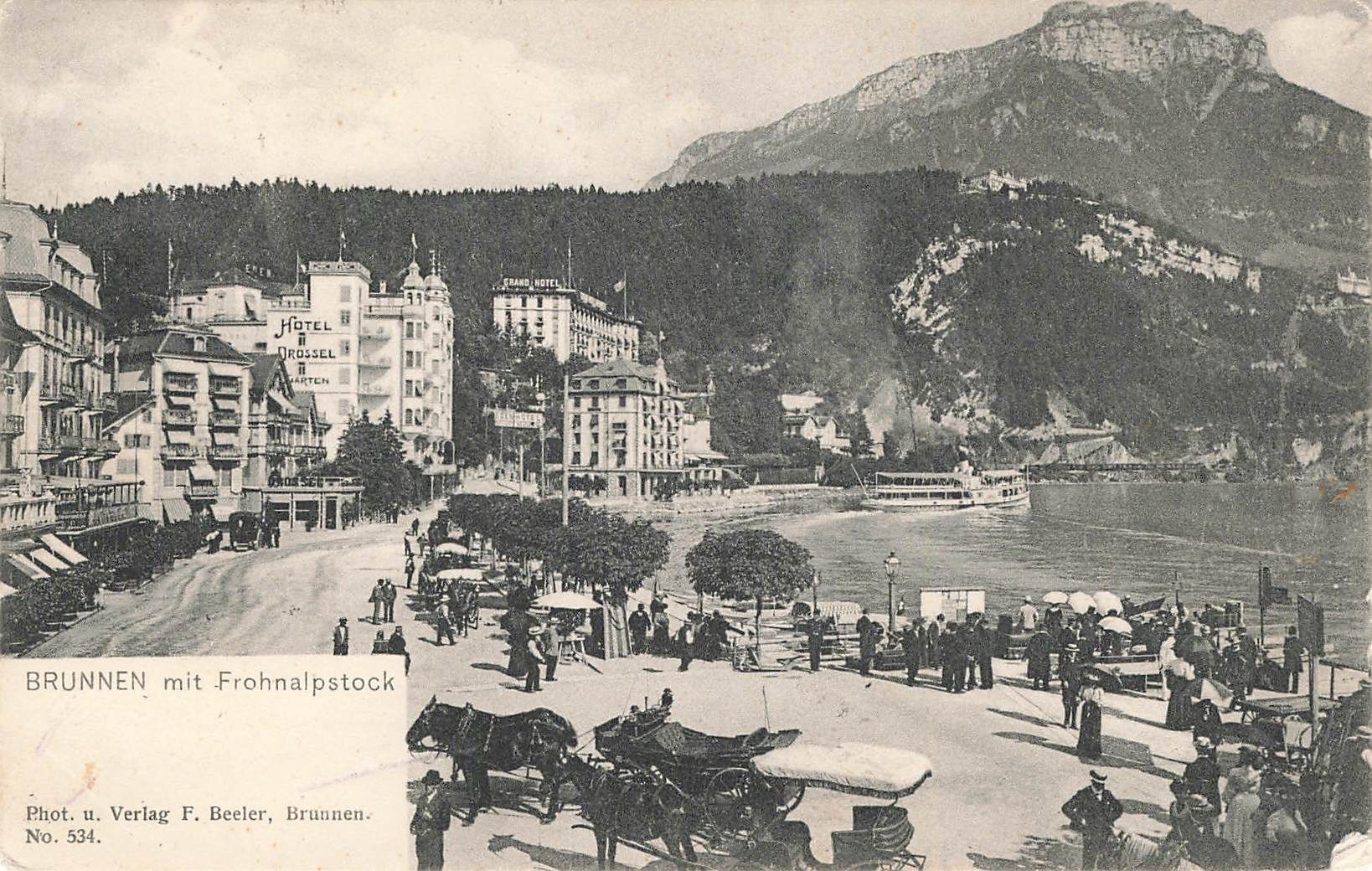Cartoline postali: Brunnen mit frohalpstock animierte – Usato da Biasca venduto da Blenio71
