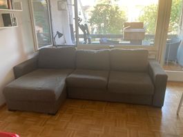 Ecksofa mit Schlaffunktion braun gebrauchter Zustand