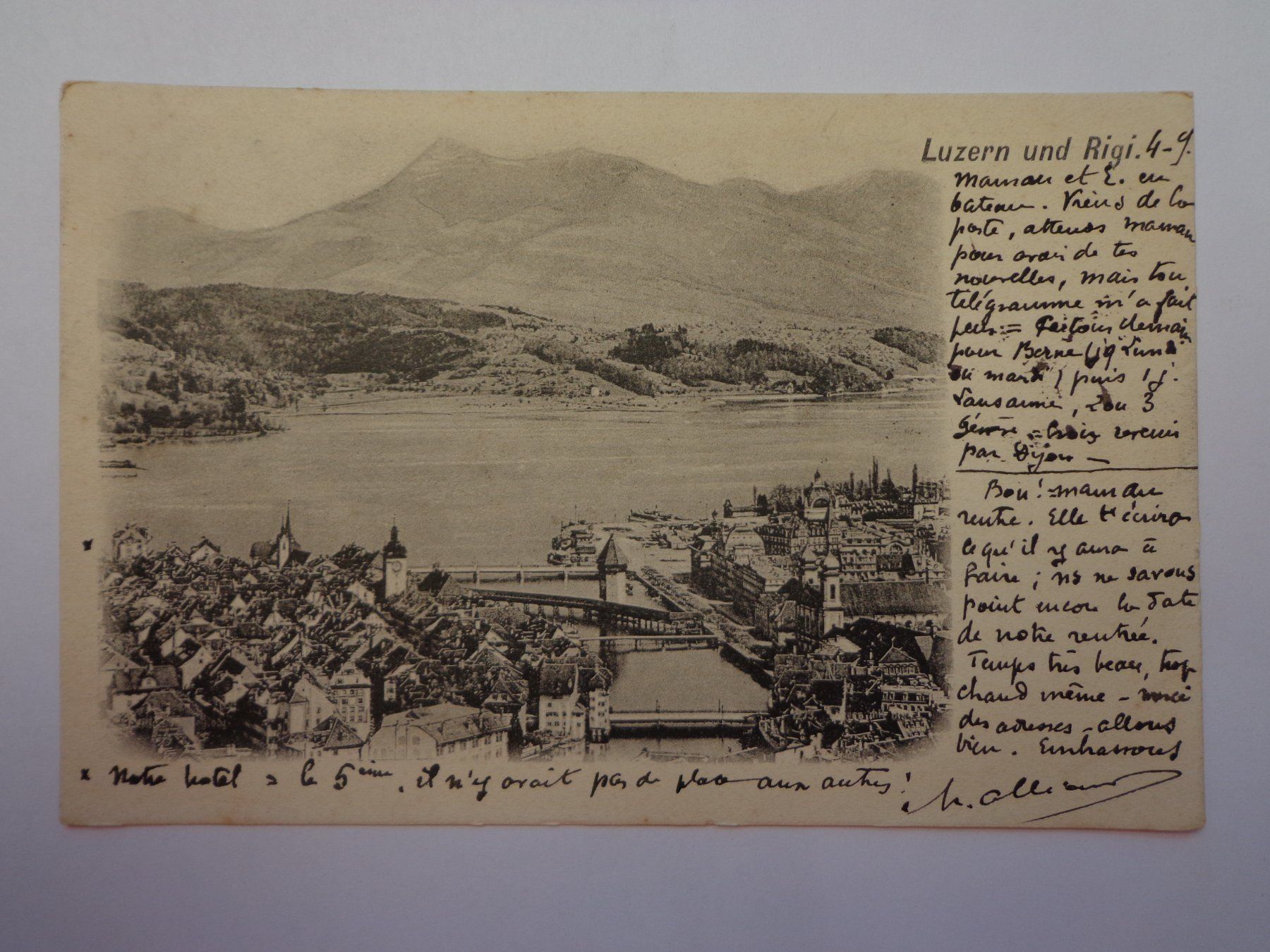 Cartoline postali: Antike Postkarte Ansichtskarte Luzern und Rigi 1903 – Usato da Andeer venduto da Baerenburger