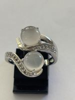 Ring Silber mit Mondsteinen und Zyrkonia 926