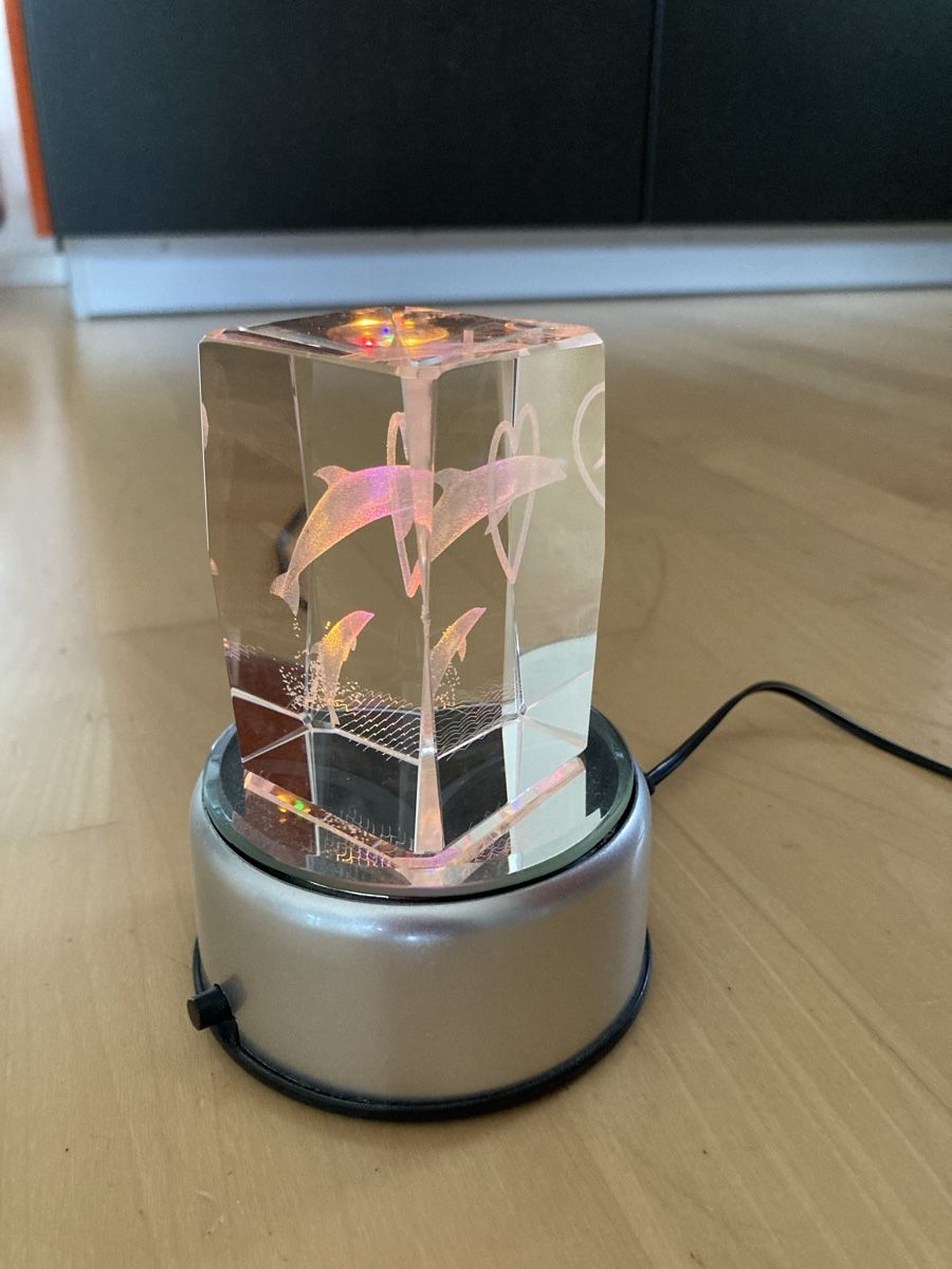 Statuette: Lichtspiel mit 2 Glassteine – Usato da Kesswil venduto da Branca-01 1