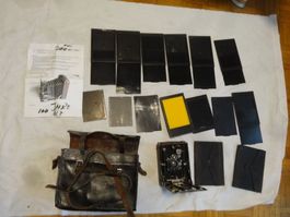 ANTIK GRÖÖSE FILM KAMER MIT ZUBEHOREN MIT LEDER TASCHE