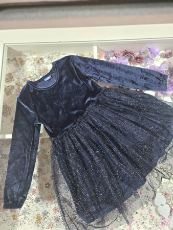 Lupilu Kleid Samt Tüll blau Grösse 110/116
