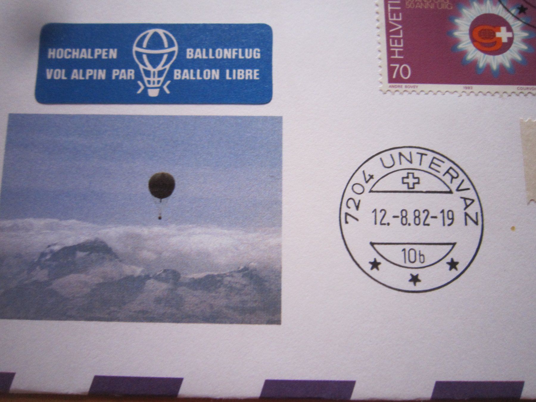 Tutti i francobolli: Ballonpost 1982 Stempel Untervaz- – Usato da Giubiasco venduto da sal_9j6w 2