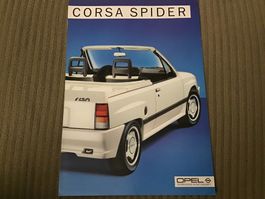 Opel. Corsa Spider Verkaufsprospekt 4 Seiten Juli 1985