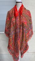 Splendide grand châle vintage LIBERTY OF LONDON t.XL130x130