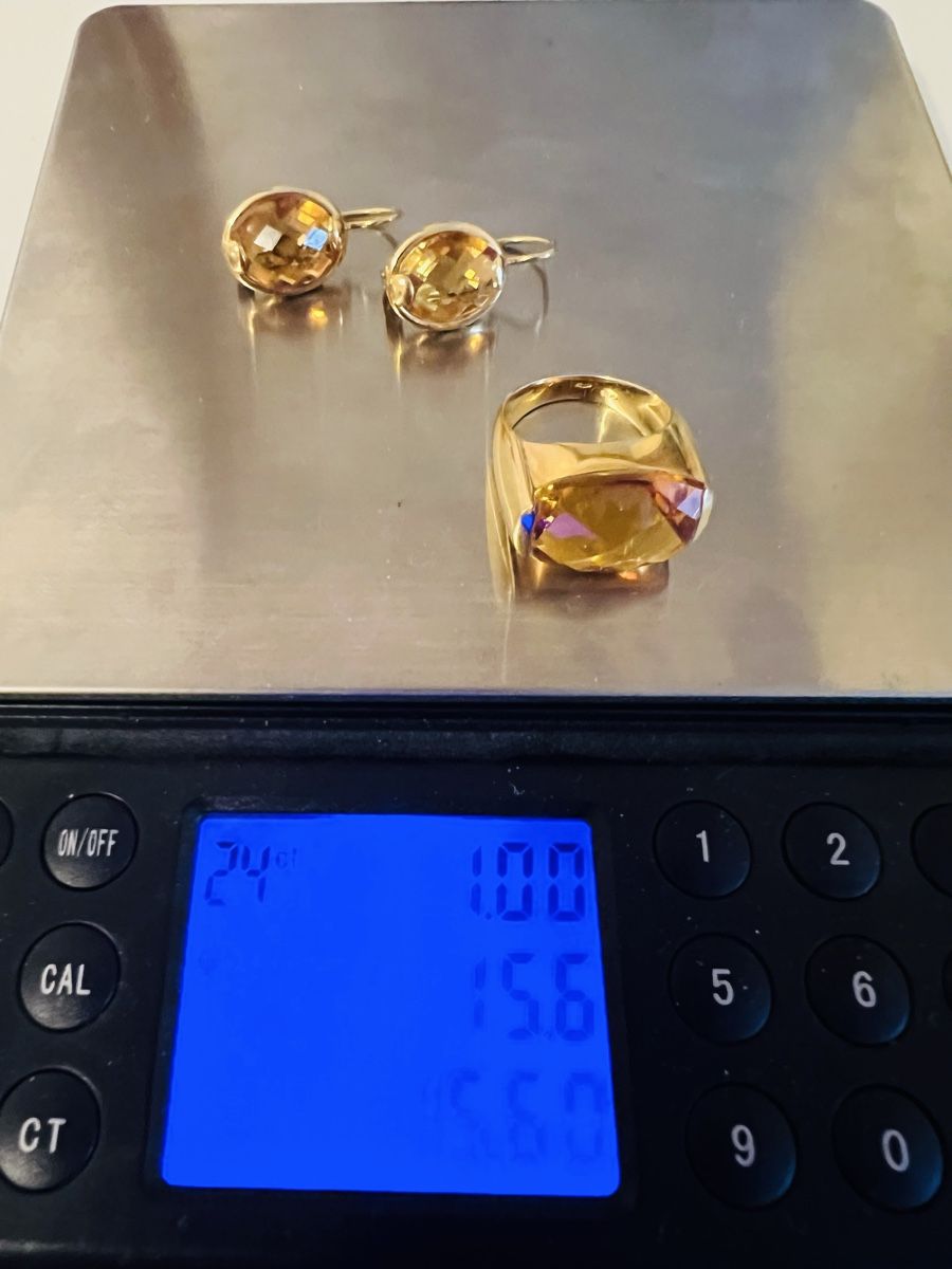 Altri gioielli: 18K 750 Yellow Gold Citrine Ring & Earrings Set – Nuovo (secondo la descrizione) da Rüschlikon venduto da topswissvintage 5