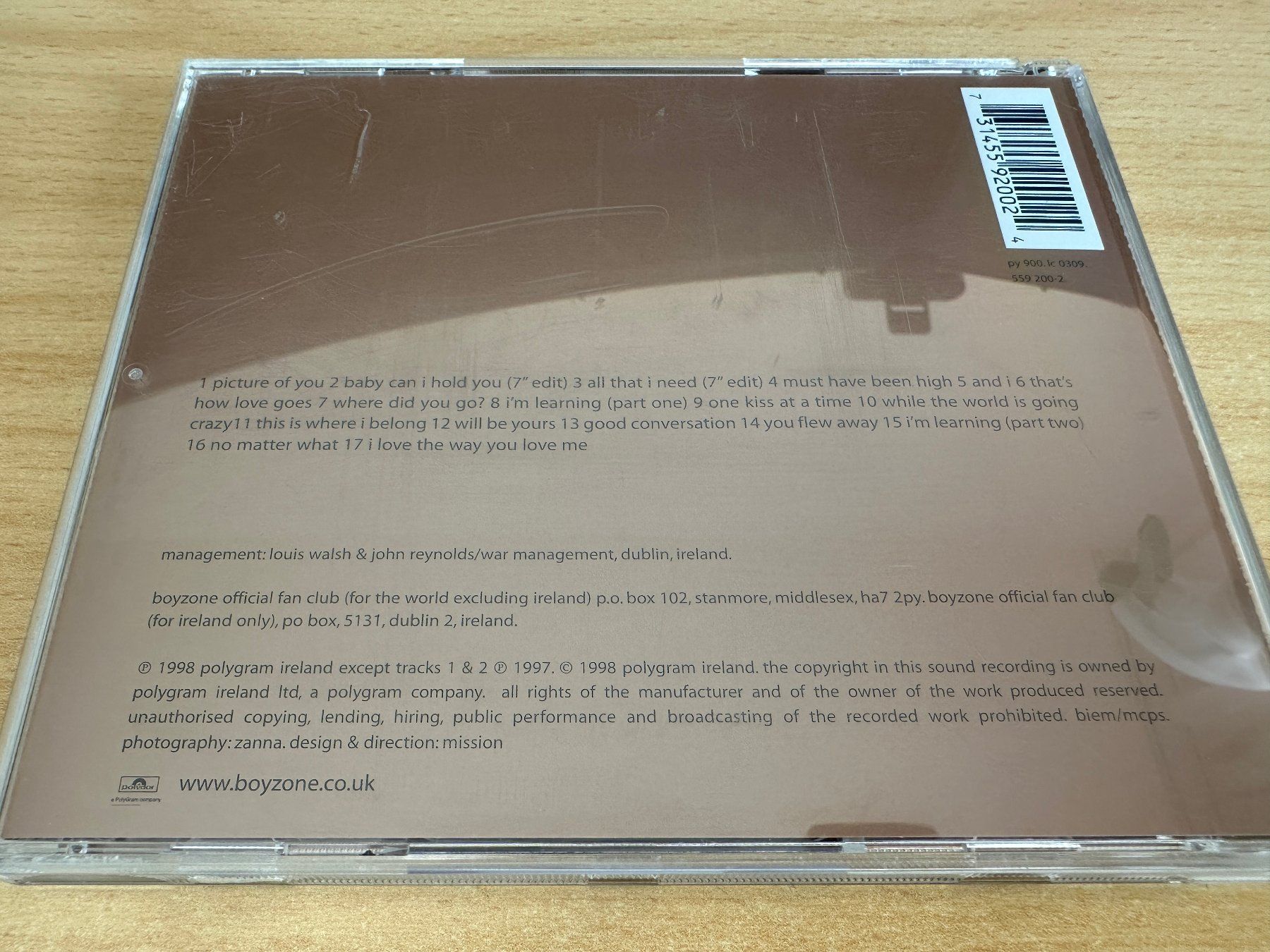 CD: Boyzone – Where We Belong – Usato da Rikon im Tösstal venduto da Alpenmutz 1