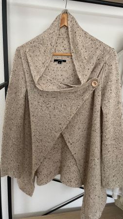Comma Strickjacke, beige gesprenkelt