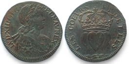 LUDWIG XIV. Jeton (ca.1645) LES COEVRS FIDELLES Kupfer
