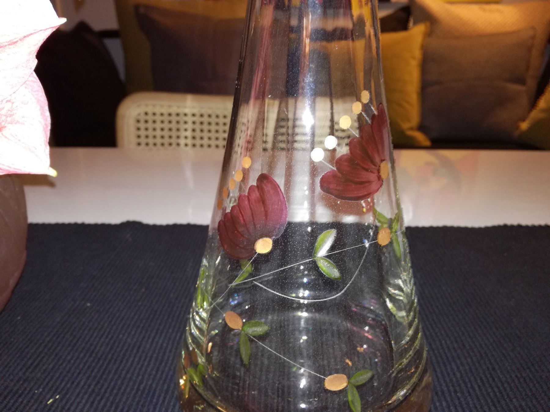 Caraffe: GLASKARAFFE MIT BUNTEM  BLUMENDEKOR – Usato da Locarno venduto da ICARO8 1