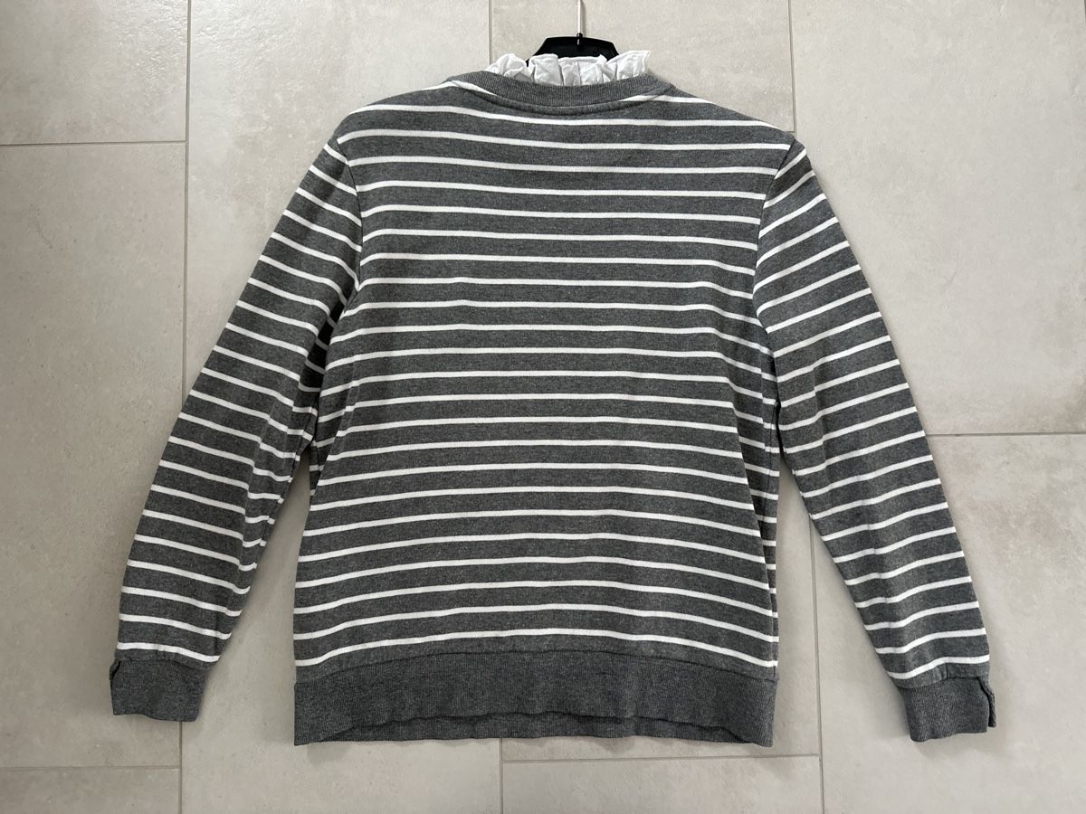 Esprit Pullover & Sweatshirts: Esprit Pulli mit Rüschen, Gr. S, Grau-Weiss, Neuwertig – Gebraucht aus Zug von Hehe 4