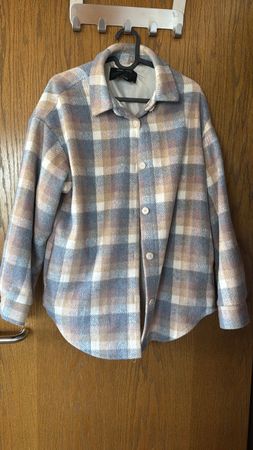 Hemd Jacke kariert beige blau Grösse S guter Zustand
