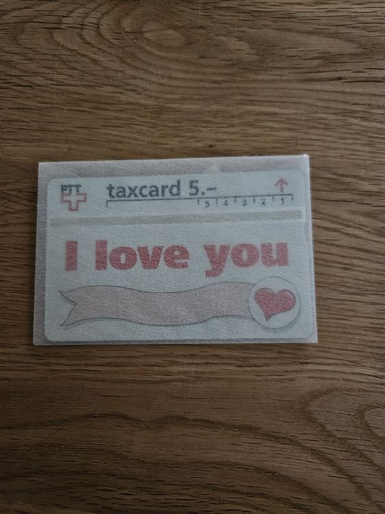 Schede telefoniche: Vintage PTT Taxcard 5.- "I love you" – Rarität! ❤️  – Nuovo (secondo la descrizione) da Wiler b.Utzenstorf venduto da Ired