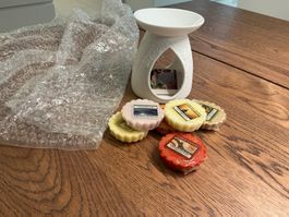 Duftlampe Keramik mit 6 Yankee Candle Wachs Tarts neu