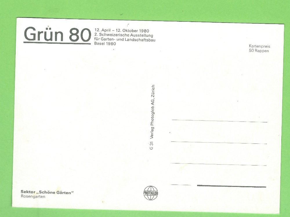 Cartoline postali: Grün 80 Basel – Usato da Zürich venduto da t24_de 1