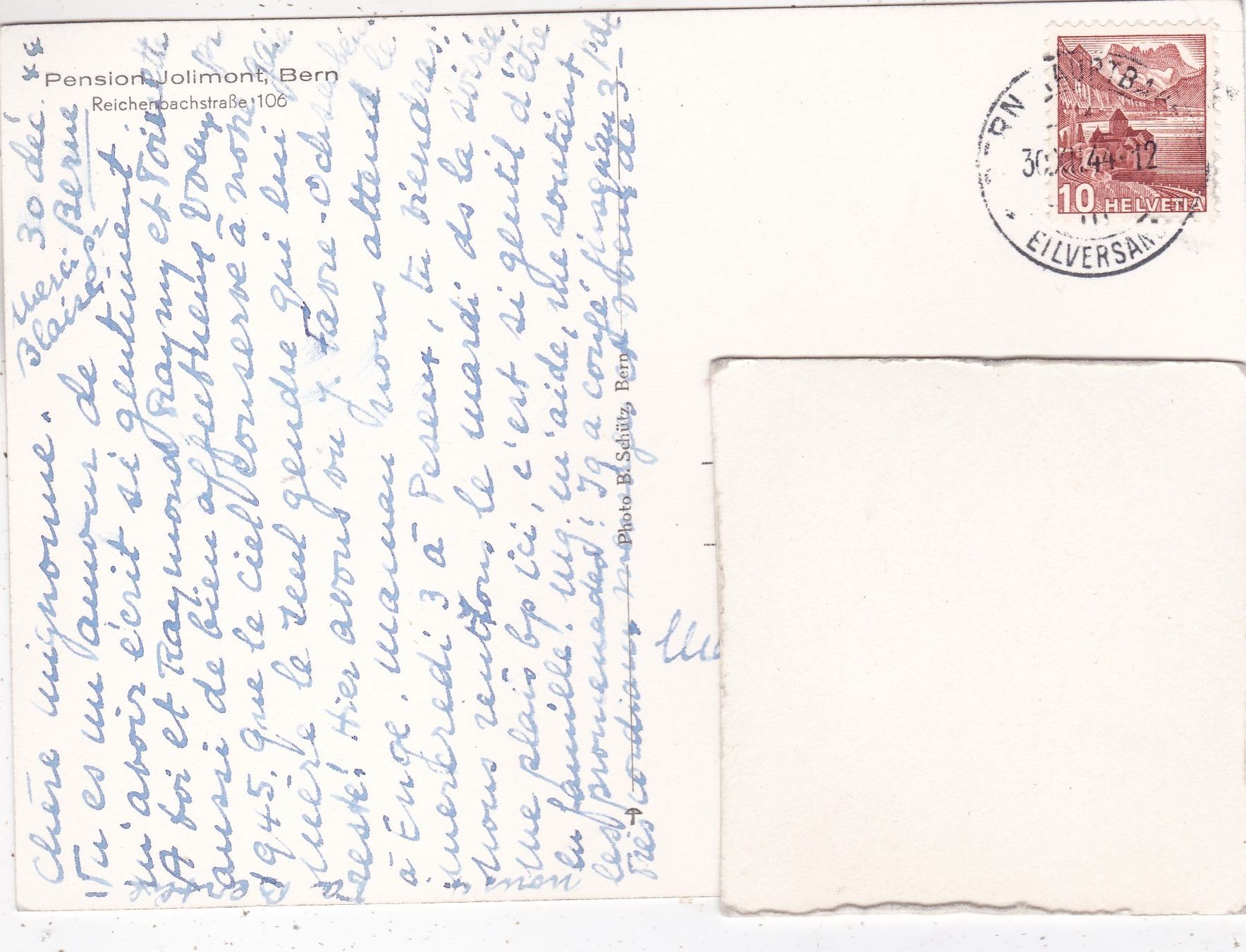 Cartes postales: Bern Pension Jolimont 1944 – D'occasion à Herisau par Lisegrat2008 1