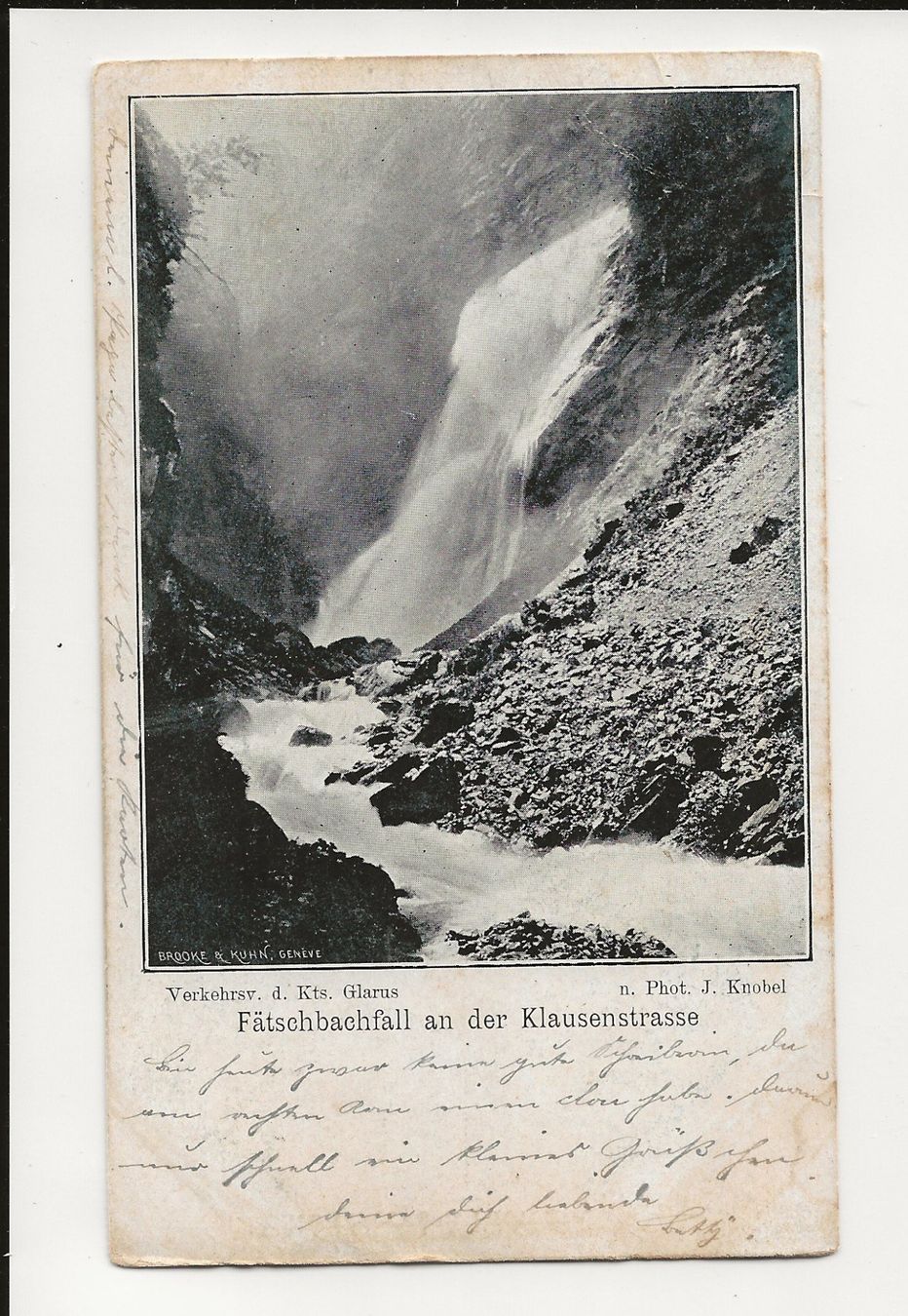 Ansichtskarten: AK 1900 Fätschbachfall an der Klausenstrasse GL – Gebraucht aus Greifensee von 315WDO