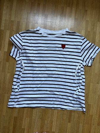 T-shirt allaitement rayé blanc noir taille L