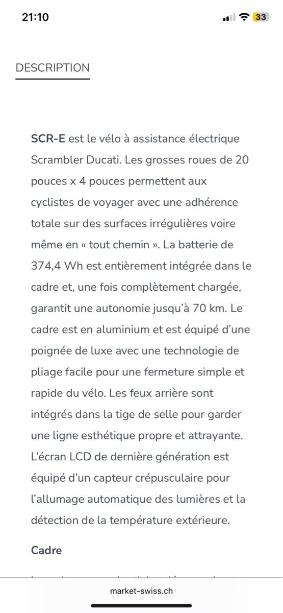 Ducati Biciclette: Vélo électrique Ducati Scrambler – Usato da Bussigny venduto da Pauline.dbs 6