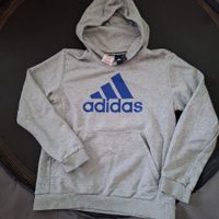 Grauer Adidas Kapuzenpullover Gr. 152 / 11-12 J.