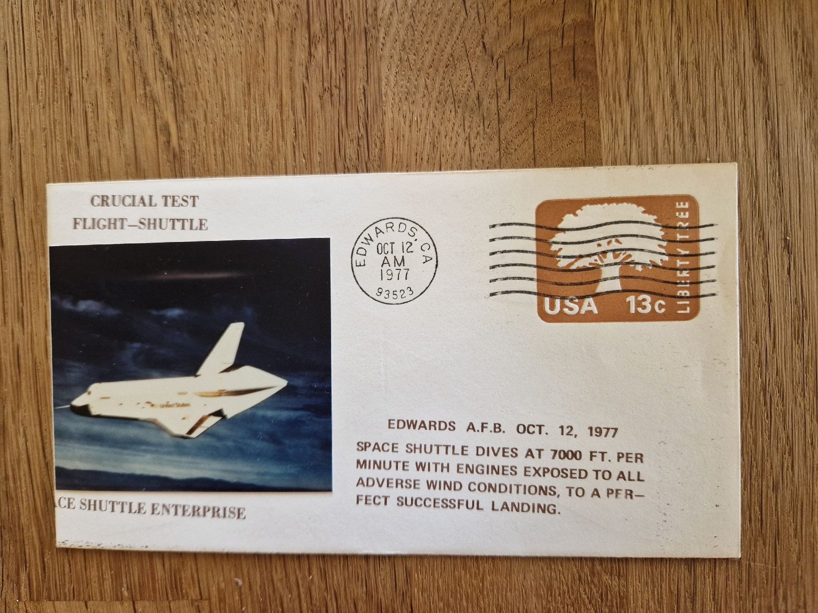 Buste & buste per spedizione: Ersttagsbrief FDC, 1977; Space Shuttle Test – Usato da Schwendibach venduto da BreitschGiu