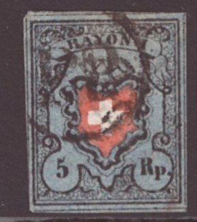 Tutti i francobolli: # 5 --- RAYON I – Usato da Dübendorf venduto da Piero2