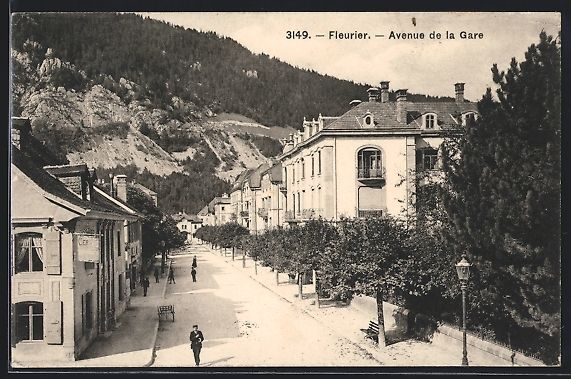Ansichtskarten: AK Fleurier, Avenue de la Gare, 1910 – Gebraucht aus Berlin von bartko-reher
