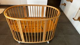 STOKKE Babybett Sleepi Holz Natur höhenverstellbar
